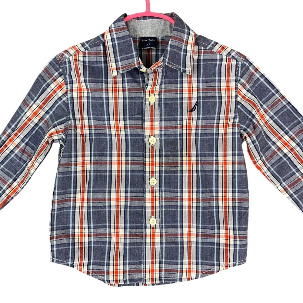 Nautica Dress Shirt Boys 2T‎ Toddler Button-Front Long-Sleeve Plaid Formal